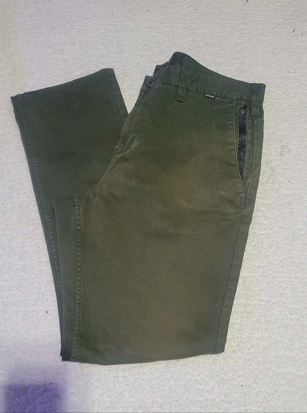 Hurley Olive Green Straight-Leg Jeans